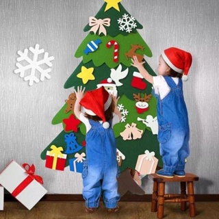  ต้นคริสต์มาส diy ติดผนัง Christmas tree ต้นคริสต์มาสผ้า ต้นคริสต์มาสกระดาษ อุปกรณ์ตกแต่งวันคริสต์มาส คริสต์มาส