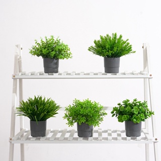 【AG】1 Bouquet Fake Small Eucalyptus Leaves Delicately Cut Classic Plastic Baskets Decor Artificial Grass for Home