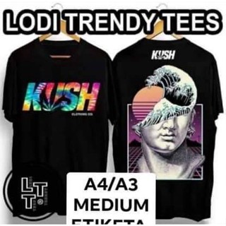 เสื้อยืดสําหรับผู้ชาย♗o.Loose เสื้อผ้าเสื้อยืดเสื้อ Kush ปรับแต่งด้านหน้าและด้านหลังพิมพ์ 420 T rz*