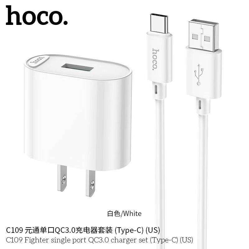 Hoco C109 Charger หัวชาร์จ และ ชุดสำหรับ micro/Type-C Single port Qc.3. ...