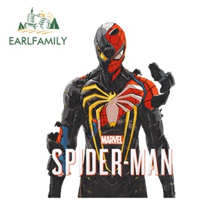 Earlfamily สติกเกอร์ป้องกันรอยขีดข่วน ลาย Spiderman Marvel ขนาด 13 ซม. x 9.5 ซม. สําหรับติดตกแต่งประตูรถยนต์ แล็ปท็อป
