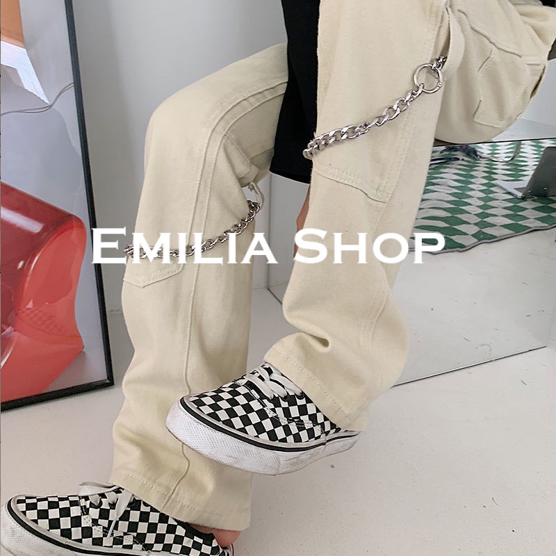 emilia-shop-กางเกงขายาวกางเกงเอวสูงกางเกงขายาวผู้หญิงสไตล์เกาหลี-2022-ใหม่-รุ่นใหม่-สไตล์เกาหลี-ทันสมัย-สบาย-es220374-36z230909