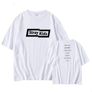 ราคาถูกCamiseta De Stray Kids Straykids We Go Album Con Los 2022 High Quality Brand T Shirt Cal Short Sleeve O-Neck Fash