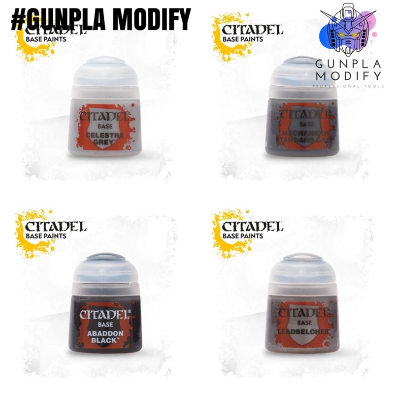 CITADEL COLOR (BASE) Celestra Grey, Mechanicus Standard Grey, Abaddon