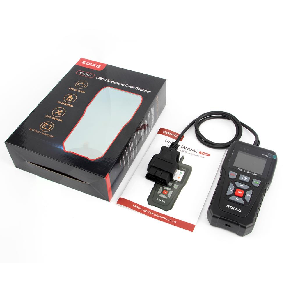 Ediag YA301 เครื่องอ่านรหัส OBDII/EOBD one-key VIN อ่านแบตเตอรี่ทดสอบ ...