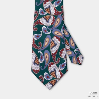 Pine Geen Paisley Red&amp;Blue Necktie-เนคไทลูกน้ำสีแดงและน้ำเงิน