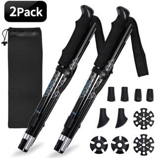 2PCS/lotTrekking Poles Collapsible Hiking Poles Walking Hiking Sticks Crutches Adjustable Quick Lock Cane for Hiking Cam