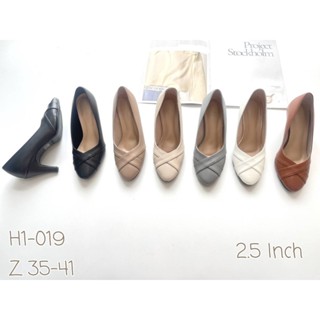 Niwa shoes รองเท้าสตรี ส้นสูง3รหัสH-019 หนังPU นิ่ม ใส่สบาย