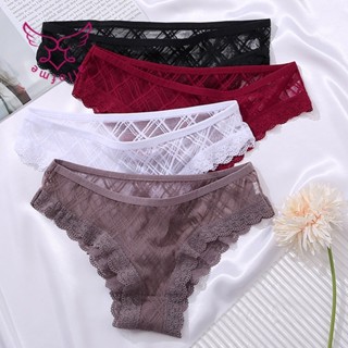 Allofme ชุดชั้นในกางเกงชั้นในจีสตริงผ้าลูกไม้ระบายอากาศแนวเซ็กซี่สําหรับผู้หญิง M-Xxl