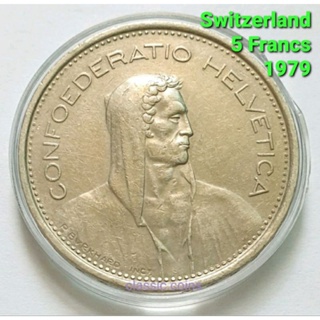 เหรียญ 5 Francs Switzerland 1979 "Confoederatio Helvetica"