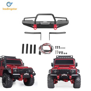 Leadingstar TRX-4 กันชนหน้า โลหะ พร้อมไฟ Led สําหรับรถไต่หินบังคับ 1/10 Traxxas TRX4 D90 D110 Defender Axial SCX10