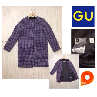 GU เสื้อโค้ทผ้าทวิต กระดุมหน้า Size 150 มีผ้าซับใน สภาพใหม่มาก