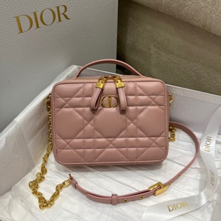 พรี​ ราคา9400 Dior หนังวัว กระเป๋าโซ่ กระเป๋าสะพาย กระเป๋าสะพายไหล่19*5*14cm