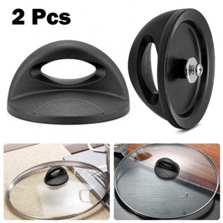 Pot Lid Knobs 2PCS Anti-rust Black Cookware Lids Frying Pans Heat Resistant