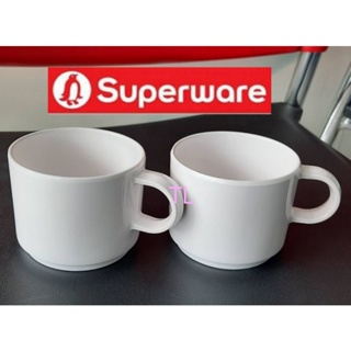 แก้วกาแฟ 2ใบ สีขาว (ไม่มีกล่อง)  เมลามีน100% ตรานกเพนกวิน superware