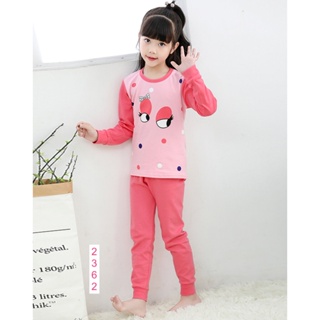 L-PJG-2362-GM ชุดนอนเด็กแนวเกาหลี สีชมพู Girl 🚒 พร้อมส่ง ด่วนๆ จาก กทม 🚒