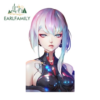 Earlfamily สติกเกอร์ไวนิล ลายการ์ตูนอนิเมะ Cyberpunk Edgerunners Peeker Lucy กันรอยขีดข่วน ขนาด 13 ซม. X 9.1 ซม. สําหรับติดตกแต่งรถยนต์