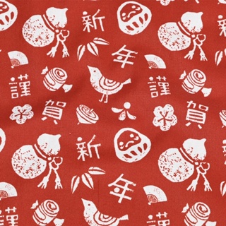 ผ้าฝ้าย 100% พิมพ์ลายการ์ตูนสัตว์ปีใหม่จีน สีแดง สําหรับเย็บผ้า ควิลท์ เย็บปักถักร้อย DIY