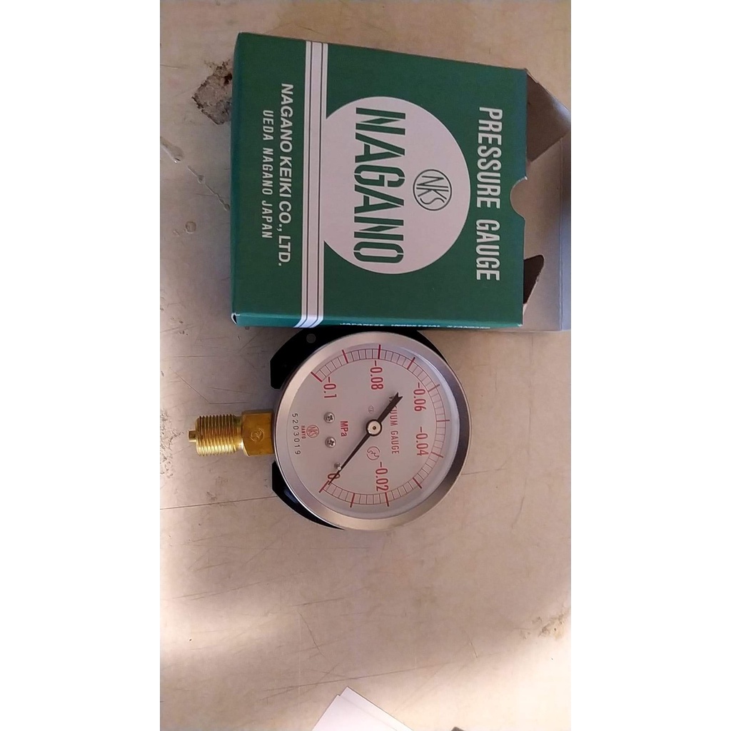 nagano KEIKI (NKS)Vacuum Gauge แบบมีปีก ขนาดหน้าปัด 60มม.เกลียว G1/4