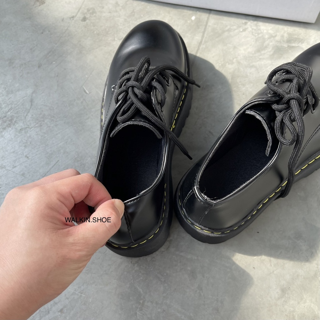 ภาพสินค้า(พร้อมส่งจากไทย) ใส่สวยมาก รองเท้าคัทชูหนังสีดำ พื้นสูงประมาณ 4.2 ซม. รุ่น SRS จากร้าน walkin.shoe บน Shopee ภาพที่ 2