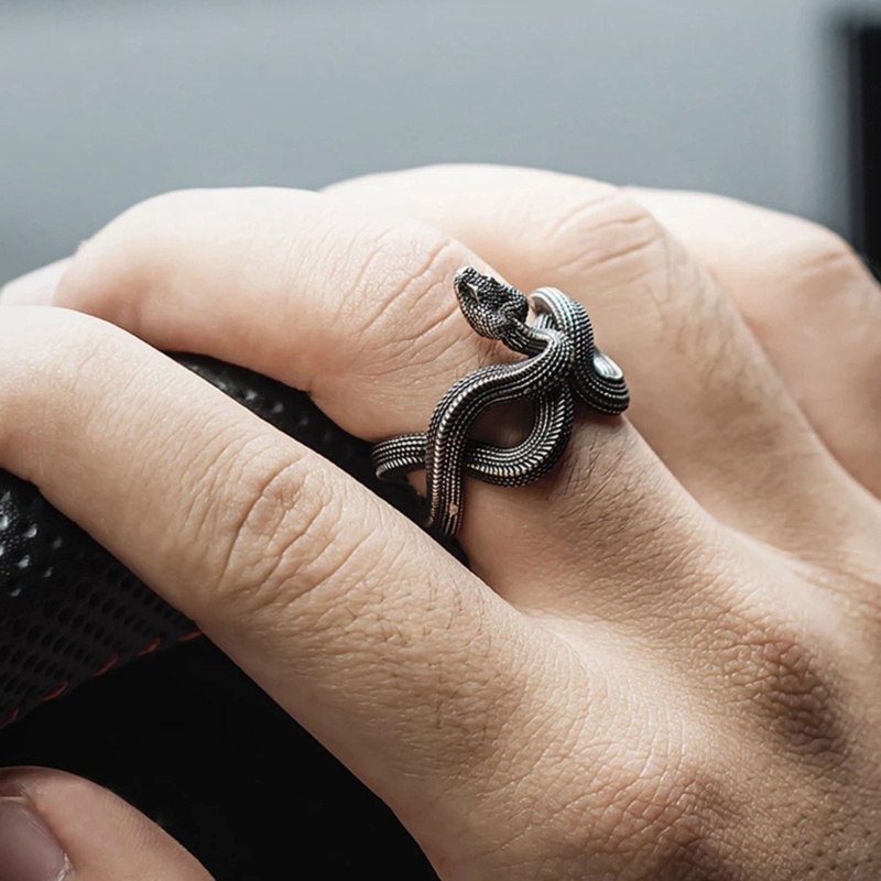 แหวนงูแบบกอธิค-arin-แหวนเปิดปรับรูปงูหยักได้สไตล์ยุโรป