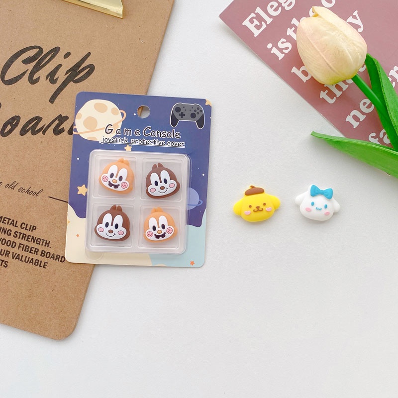 เคสซิลิโคน-ลายการ์ตูน-สําหรับจอยสติ๊ก-nintendo-switch-thumb-grip-switch-pro-4-ชิ้น-ต่อชุด