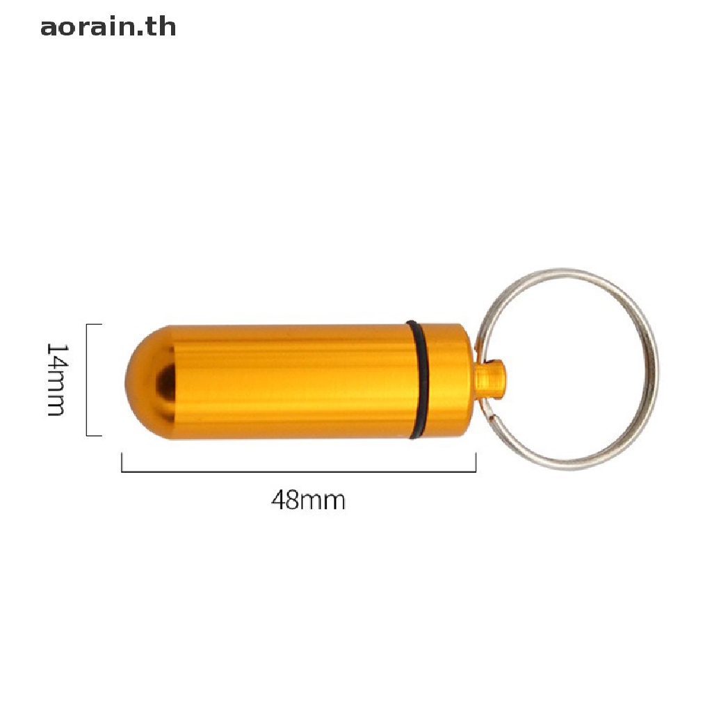 เข็มกลัด-พวงกุญแจตลับยาอลูมิเนียม-กันน้ํา-ขนาดพกพา-1-ชิ้น