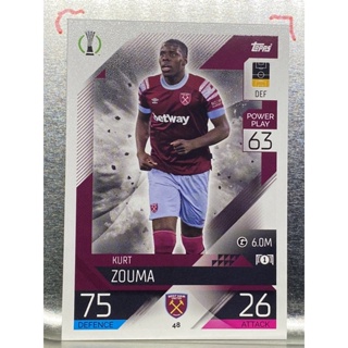 การ์ดนักฟุตบอล Kurt Zouma 2022/23 การ์ดสะสม West ham united FC การ์ดนักเตะ เวสต์แฮมยูไนเต็ด เวสแฮม
