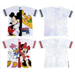 เสื้อยืดสีขาวคอตตอน เสื้อผ้าเด็กลิขสิทธิ์แท้พรอ้มส่ง เสื้อแขนสั้น Disney Mickey Mouse มิคกี้ มินนี่ DMk101-58,59 T-Shirt