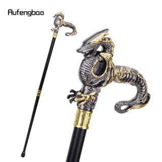 Gold Black Luxury Dragon Walking Cane Fashion Decorative Walking Stick Gentleman Elegant Cosplay Cane Knob Crosier 93cm