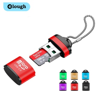 Elough เครื่องอ่านการ์ด Micro SD TF USB 2.0 ขนาดเล็ก ความเร็วสูง สําหรับแล็ปท็อป โทรศัพท์มือถือ