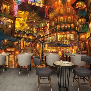 วอลล์เปเปอร์ภาพจิตรกรรมฝาผนัง ลายสถาปัตยกรรมซูชิ สไตล์ญี่ปุ่น แฟชั่นเรโทร สําหรับตกแต่งผนังห้องนอน ห้องนั่งเล่น โซฟา ร้านอาหาร