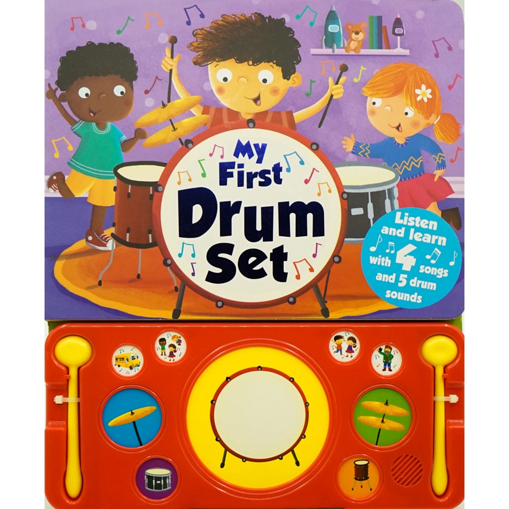 Drum Book My First Drum Set หนังสือเด็ก กลอง กดมีเสียง ดนตรี ภาษา