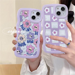 เคสป้องกันโทรศัพท์มือถือ กรอบลายดอกไม้ หน้ายิ้ม สไตล์เกาหลี สําหรับ Samsung M23 A13 A03 A23 A33 A53 A73 A03s A02 A12 A22 A52 A52s A72 A20 A30 A32 A51 A71 A50 A50s A30s A31 M53 M32