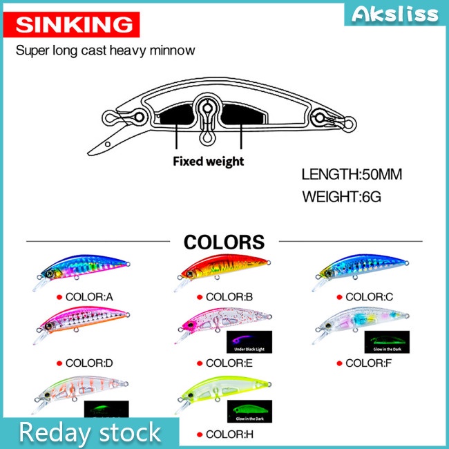 aks-เหยื่อตกปลาเรืองแสง-3d-50-มม-6-กรัม-พร้อมตะขอแหลม-อุปกรณ์เสริม