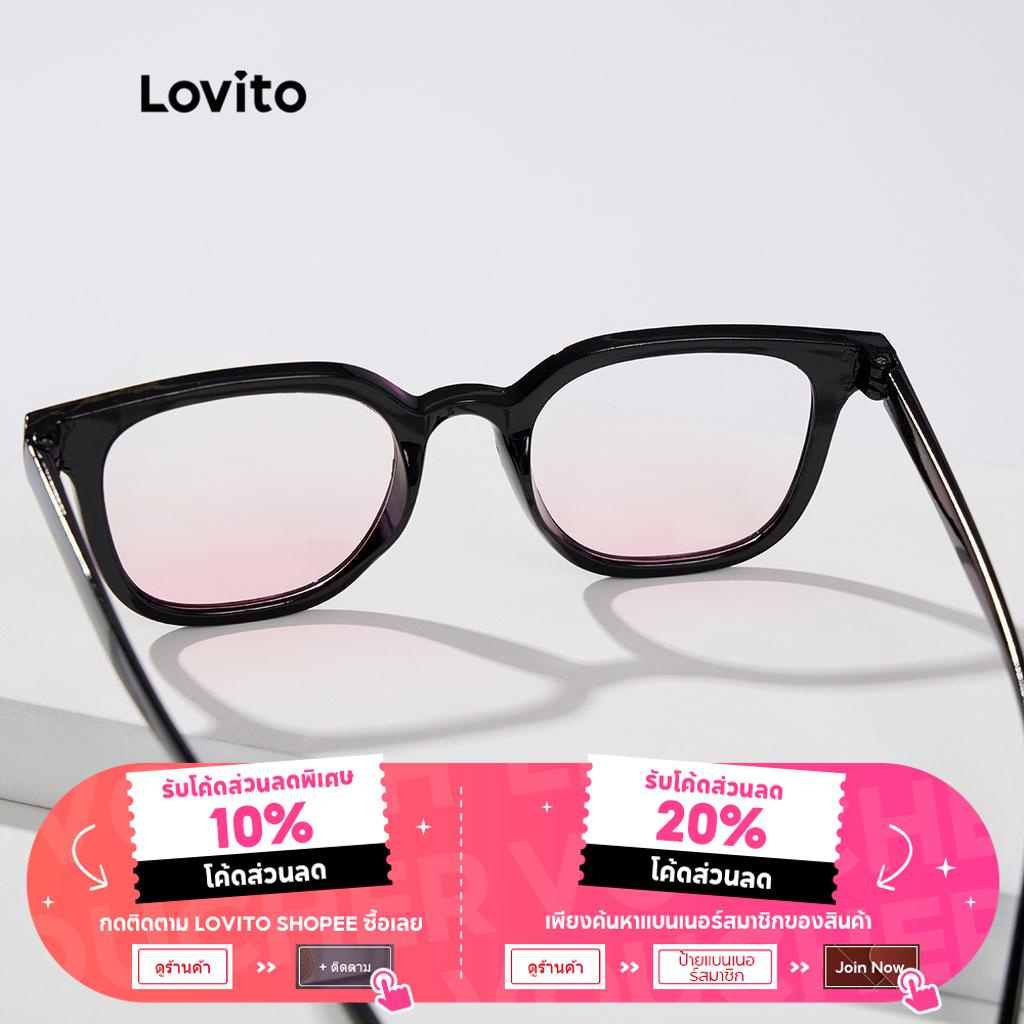 ภาพหน้าปกสินค้าLovito แว่นกันแดด ไล่โทนสี พร้อมกล่องใส่แว่นตา สีพื้น แมทได้กับทุกลุค สไตล์ลำลอง L34AD059 (สีดำ/สีขาว) จากร้าน lovito.th บน Shopee