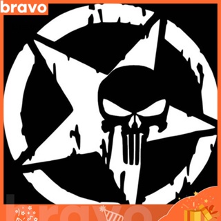 [Br] สติกเกอร์ The Punisher Skull Pentagram สําหรับตกแต่งรถยนต์ รถจักรยานยนต์ ยานพาหนะ