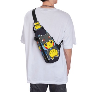 【พร้อมส่ง】กระเป๋าเป้สะพายหลัง คาดอก อเนกประสงค์ ลาย Pokemon Pikachu แฟชั่นสําหรับผู้ชาย และผู้หญิง