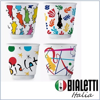 Bialetti BICCHIERINI ARTE ชุด 4 ถ้วย Y0TZ109 ถ้วยกาแฟเอสเพรสโซ่ Espresso Coffee Cup Brikka Moka Espress Moka Pot Italy