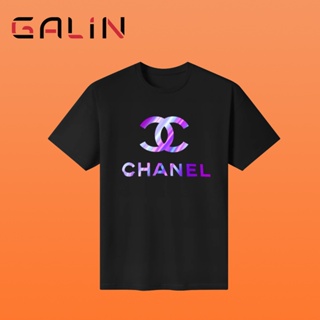 เสื้อยืดสีขาว 【Hot sale】Galin Chanel Tshirt 100% Cotton Tshirt For Men Tops For Woman Plus Size 5Xlเสื้อยืด