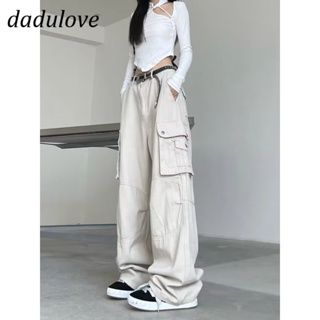 DaDulove💕 New Korean Style Multi-pocket Overalls Fashion Low-waist Wide-leg Pants Loose Plus-size Casual Pants