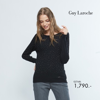 Guy Laroche COZY KNIT : เสื้อเบราส์ผ้าถัก แต่งรีดสตัดด้านหน้า (GZT6BL)