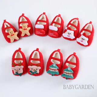 Babygarden- รองเท้าพื้นนิ่ม พื้นแบน กันลื่น ลายคริสต์มาส เหมาะกับใส่ในร่ม และกลางแจ้ง สําหรับเด็กวัยหัดเดิน