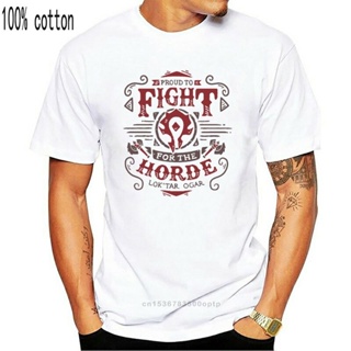 เสื้อยืดแขนสั้น ผ้าฝ้าย 100% พิมพ์ลาย Fight for the horde แฟชั่นฤดูร้อน สําหรับผู้ชาย