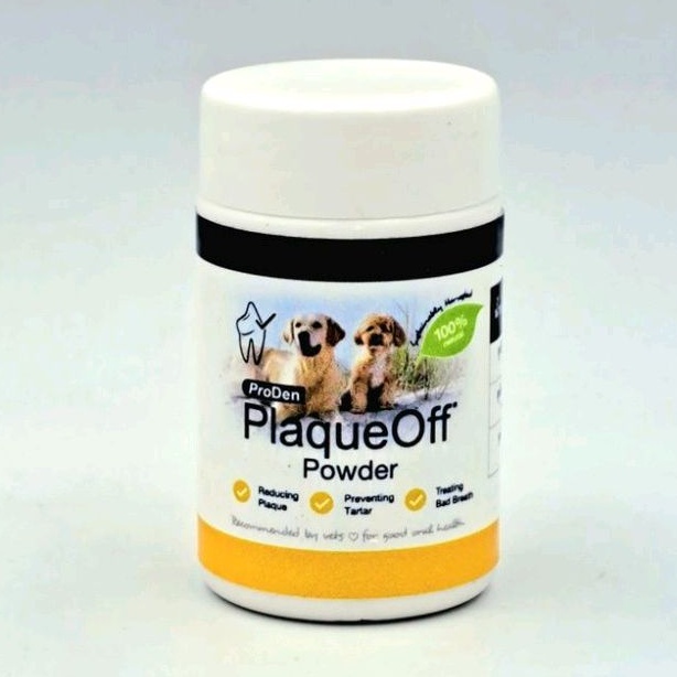 plaque-off-powder-ผลิตภัณฑ์ลดคราบพลัค-คราบหินปูน-และกลิ่นปากสำหรับสุนัขและแมว-ขนาดทดลอง-10-กรัม