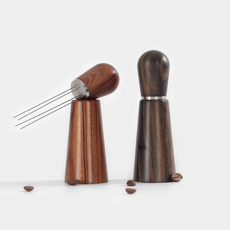 เข็มเกลี่ยผงกาแฟ-เข็มกระจายผงกาแฟ-เข็มเตรียมผงกาแฟ-เอสเปรสโซ-304-steel-wood-needle-tamper