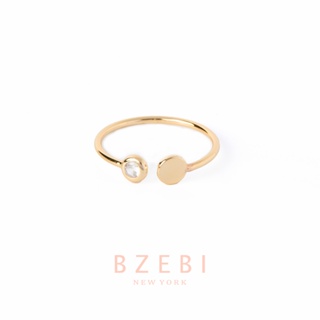 BZEBI แหวนเพชร ผู้หญิง ring  ปรับขนาดได้ สไตล์เกาหลี แฟชั่น สําหรับผู้หญิง 247r