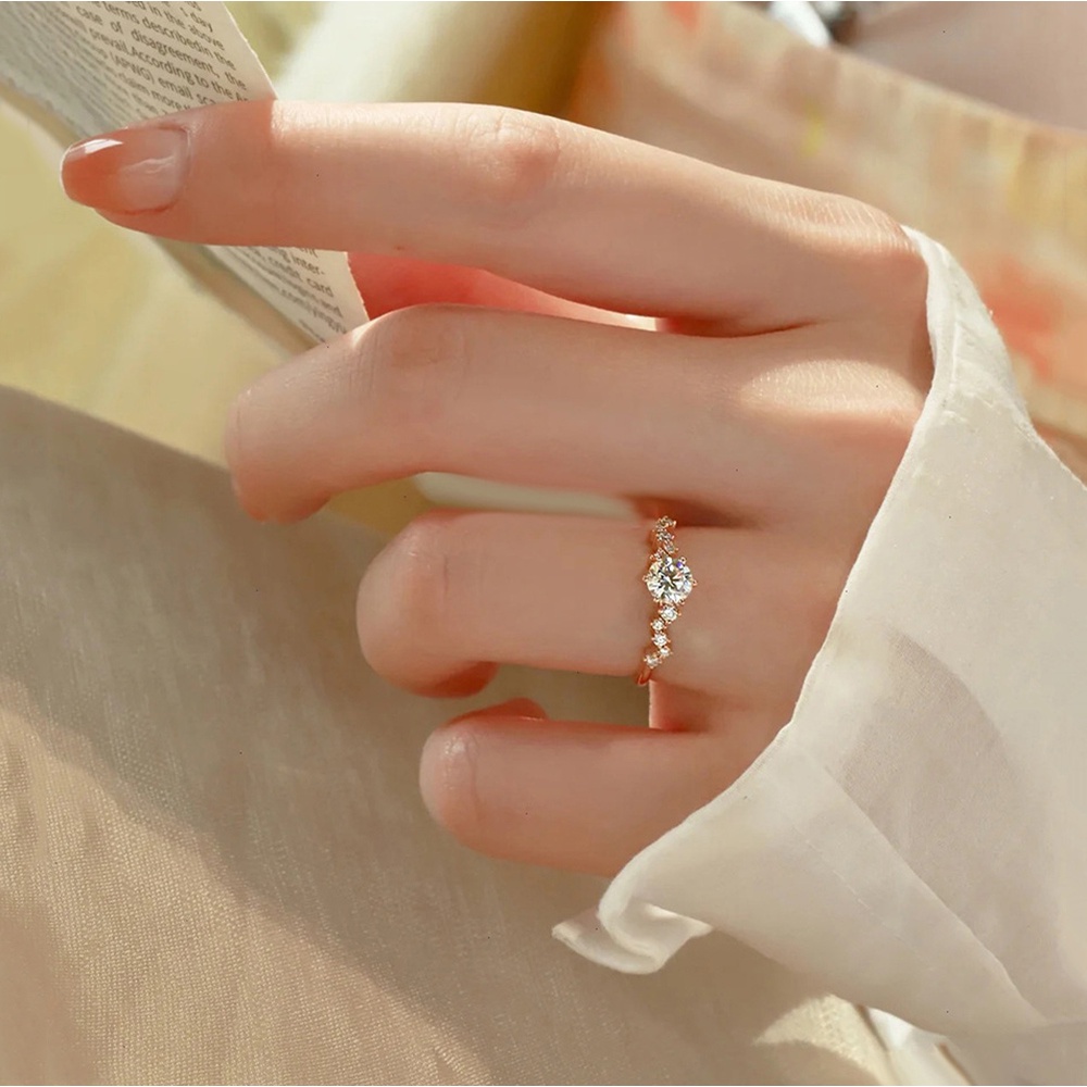 แหวนหมั้นแต่งงาน-เงิน-s925-สีโรสโกลด์-เรียบง่าย-หรูหรา-เครื่องประดับแฟชั่น-สําหรับผู้หญิง