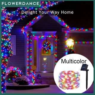 ไฟคริสต์มาสพลังงานแสงอาทิตย์กลางแจ้งกันน้ำไฟตกแต่ง Fairy String โคมไฟ8โหมดสำหรับ Home Party Decor Flowerdance