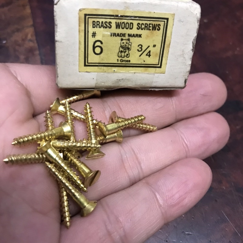 Brass Wood Screws เกลียวทองเหลือง เเท้ สกรูทองเหลือง สกรู ตะปูเกลียวทองเหลือง Shopee Thailand